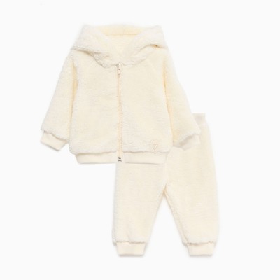 Костюм детский (толстовка, брюки) «Крошка Я» рост 80-86, молочный