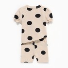 Костюм: футболка и легинсы Крошка Я "Горох", рост 86-92, бежевый - фото 24291456