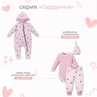 Комплект: толстовка и брюки Крошка Я "Сердечки", розовый, рост 92-98 см 9574989 - фото 13036676