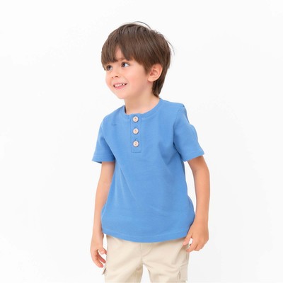 Футболка для мальчика KAFTAN: Basic line, синяя, размер 30 (98-104 см)