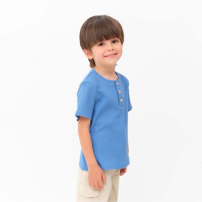 Футболка для мальчика KAFTAN: Basic line, синяя, размер 30 (98-104 см)