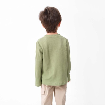 Лонгслив детский с карманом KAFTAN Basic line, размер 32 (110-116 см), хаки