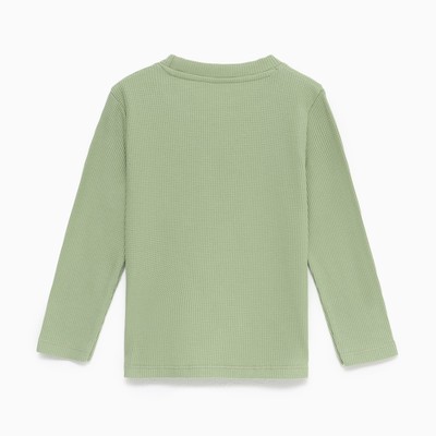 Лонгслив детский с карманом KAFTAN Basic line, размер 32 (110-116 см), хаки