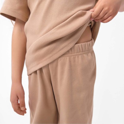 Костюм детский (футболка, брюки) KAFTAN, размер 32 (110-116 см), бежевый