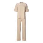 Костюм женский (футболка, брюки) MIST, размер 44-46, бежевый - фото 25275364