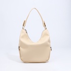 Сумка - мешок женская на молнии, 26×10×26 см, бежевая - Фото 3