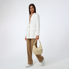 Сумка - мешок женская на молнии, 26×10×26 см, бежевая - Фото 10