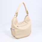 Сумка - мешок женская на молнии, 26×10×26 см, бежевая - Фото 4