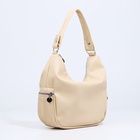 Сумка - мешок женская на молнии, 26×10×26 см, бежевая - Фото 6