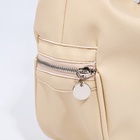 Сумка - мешок женская на молнии, 26×10×26 см, бежевая - Фото 5