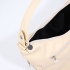 Сумка - мешок женская на молнии, 26×10×26 см, бежевая - Фото 9