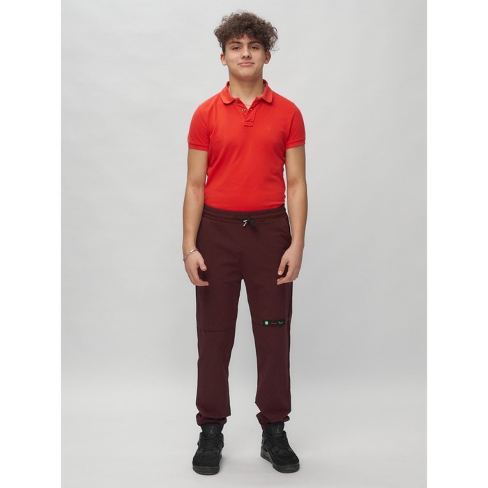 Джоггеры для мальчика, рост 146 см, цвет бордовый - Фото 1