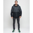 Куртка-анорак спортивная мужская, размер 58, цвет тёмно-серый - фото 10580098