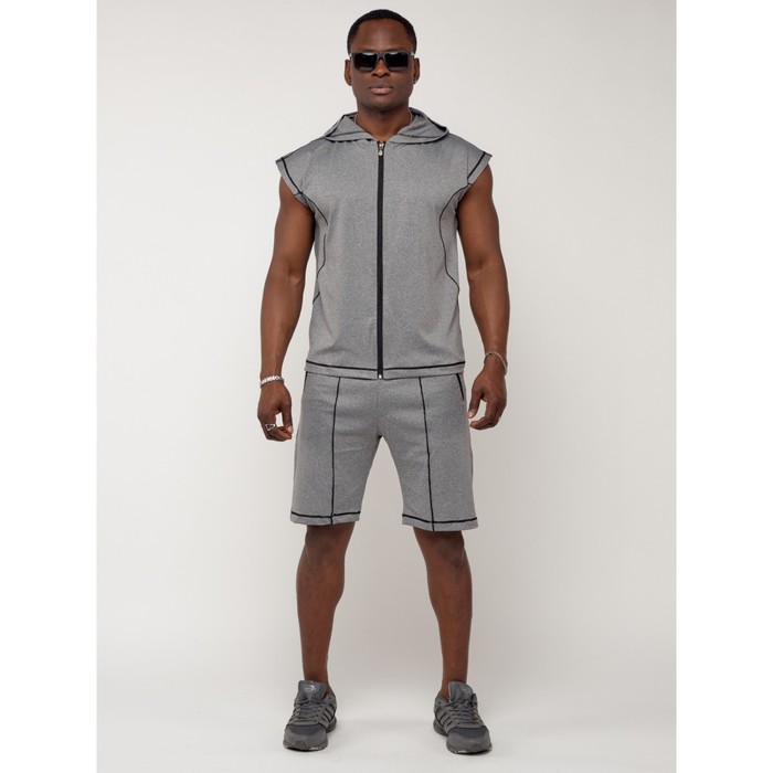 Спортивный костюм мужской, размер 46-48, цвет светло-серый - Фото 1