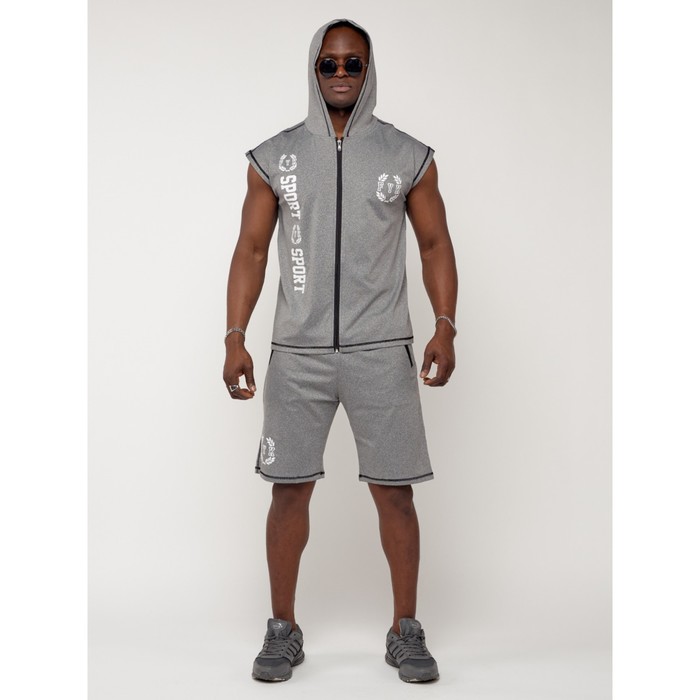 Спортивный костюм мужской, размер 46-48, цвет светло-серый - Фото 1