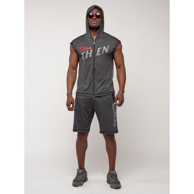 Спортивный костюм мужской, размер 46-48, цвет тёмно-серый