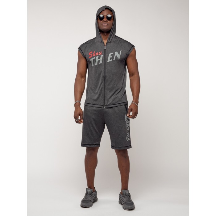Спортивный костюм мужской, размер 46-48, цвет тёмно-серый - Фото 1