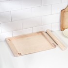 Доска пельменная с бортиками+ скалка прямая, доска 38x30,скалка 36x3,5 см - фото 25389212
