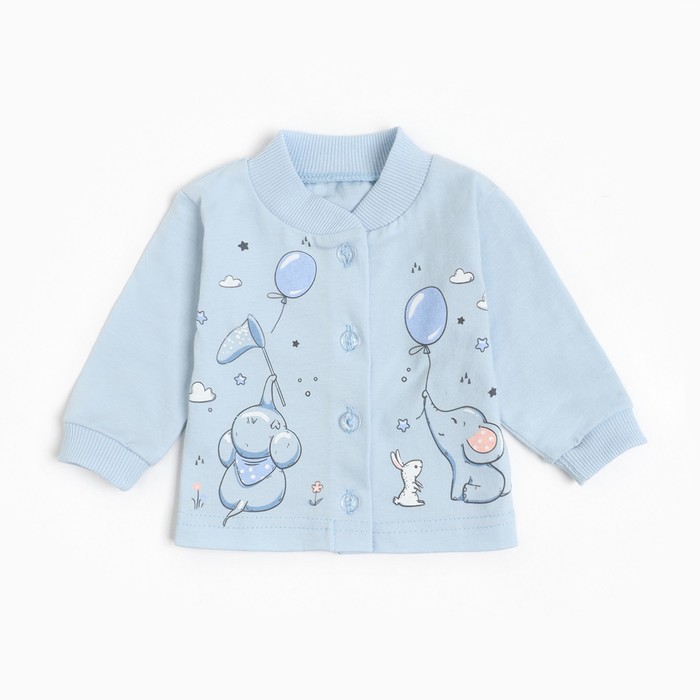 Кофточка детская, цвет голубой, рост 74см