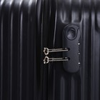 Чемодан малый 20", отдел на молнии, кодовый замок, цвет чёрный - фото 24291598