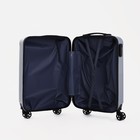 Чемодан малый 20", отдел на молнии, кодовый замок, цвет серый - фото 24643215
