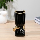 Ваза «Дерк», полосы, d=8.5 см, h=19.5 см, керамика, золотисто-чёрная - фото 25633331