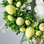 Венок на дверь интерьерный "Зайчик пасхальный" жёлтый d=29 см - фото 24427144