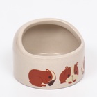 Миска керамическая «Хомячки» 65 мл, 6.3×4.5 см, бежевая с принтом - Фото 2