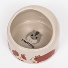 Миска керамическая «Хомячки» 65 мл, 6.3×4.5 см, бежевая с принтом - Фото 4