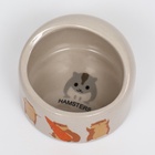 Миска керамическая «Хомяки» 65 мл, 6.3×4.5 см, бежевая с принтом - Фото 4