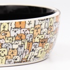 Миска «Графичная Собаки», 300 мл, 12×12×3.5 см, керамика, бежевая, чёрная - Фото 5