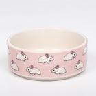 Миска керамическая «Кролики» 200 мл, 10.5×4 см, розовая - Фото 2