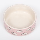 Миска керамическая «Кролики» 200 мл, 10.5×4 см, розовая - Фото 4