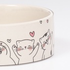 Миска керамическая «Любовь и кошки» 300 мл - 11.5×11.5×5 см, белая - Фото 5