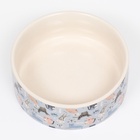 Миска «Абстракция котов», 300 мл, 11.5×11.5×5 см, керамика, голубая, белая - Фото 4