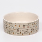 Миска «Кроличьи игрушки», 300 мл, 11.5×5 см, керамика, бело-серая - Фото 2