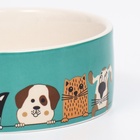 Миска керамическая «Кошки-собаки» 250 мл - 11.5×11.5×5 см, голубая/белая - Фото 5