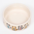 Миска керамическая «Парные коты» 200 мл - 10.5×10.5×4 см, белая - Фото 4