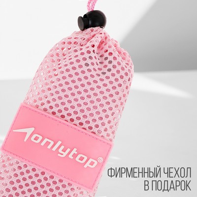 Эспандер-лента ONLYTOP, эластичная, с захватами, 90×4 см, цвет розовый