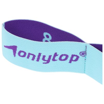 Эспандер-лента ONLYTOP, эластичная, с захватами, 90×4 см, голубая