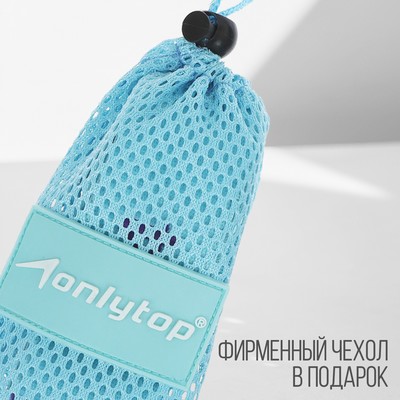 Эспандер-лента ONLYTOP, эластичная, с захватами, 90×4 см, голубая