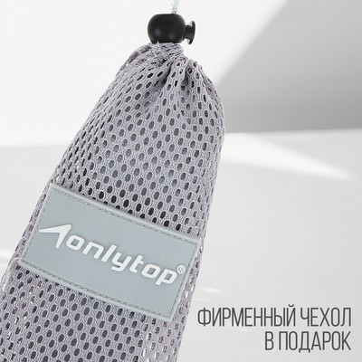 Эспандер-лента ONLYTOP, эластичная, с захватами, 90×4 см, серая