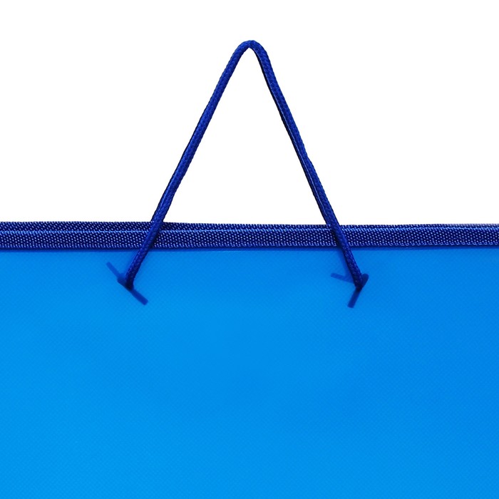 Папка пластиковая с ручками, А3, молния сверху, Офис, синяя (470х335х55мм)