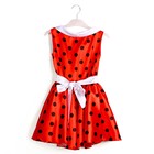 Карнавальный костюм «Стиляги 1», платье красное в чёрный горох, повязка, р. 30, рост 110-116 см - Фото 5