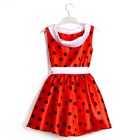 Карнавальный костюм «Стиляги 1», платье красное в чёрный горох, повязка, р. 34, рост 134 см - Фото 3