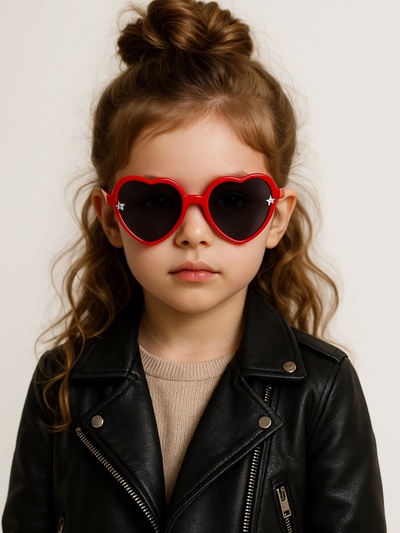 Очки солнцезащитные детские «OneSun. Сердечки», uv 400, красный