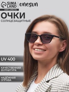 Очки солнцезащитные женские «OneSun. Кошачий глаз», uv 400, линза 4×6.5 см, чёрный - Фото 1