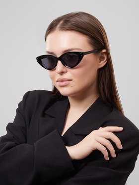 Очки солнцезащитные женские «OneSun. Кошачий глаз», uv 400, линза 4.2×6.5 см, черные 9424180