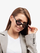 Очки солнцезащитные женские «OneSun. Кошачий глаз», uv 400, линза 4.2×6.5 см, черные - фото 23554296