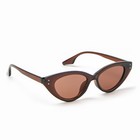 Очки солнцезащитные женские «OneSun. Кошачий глаз», uv 400, линза 4.2×6.5 см, прозрачный, коричневые - Фото 3